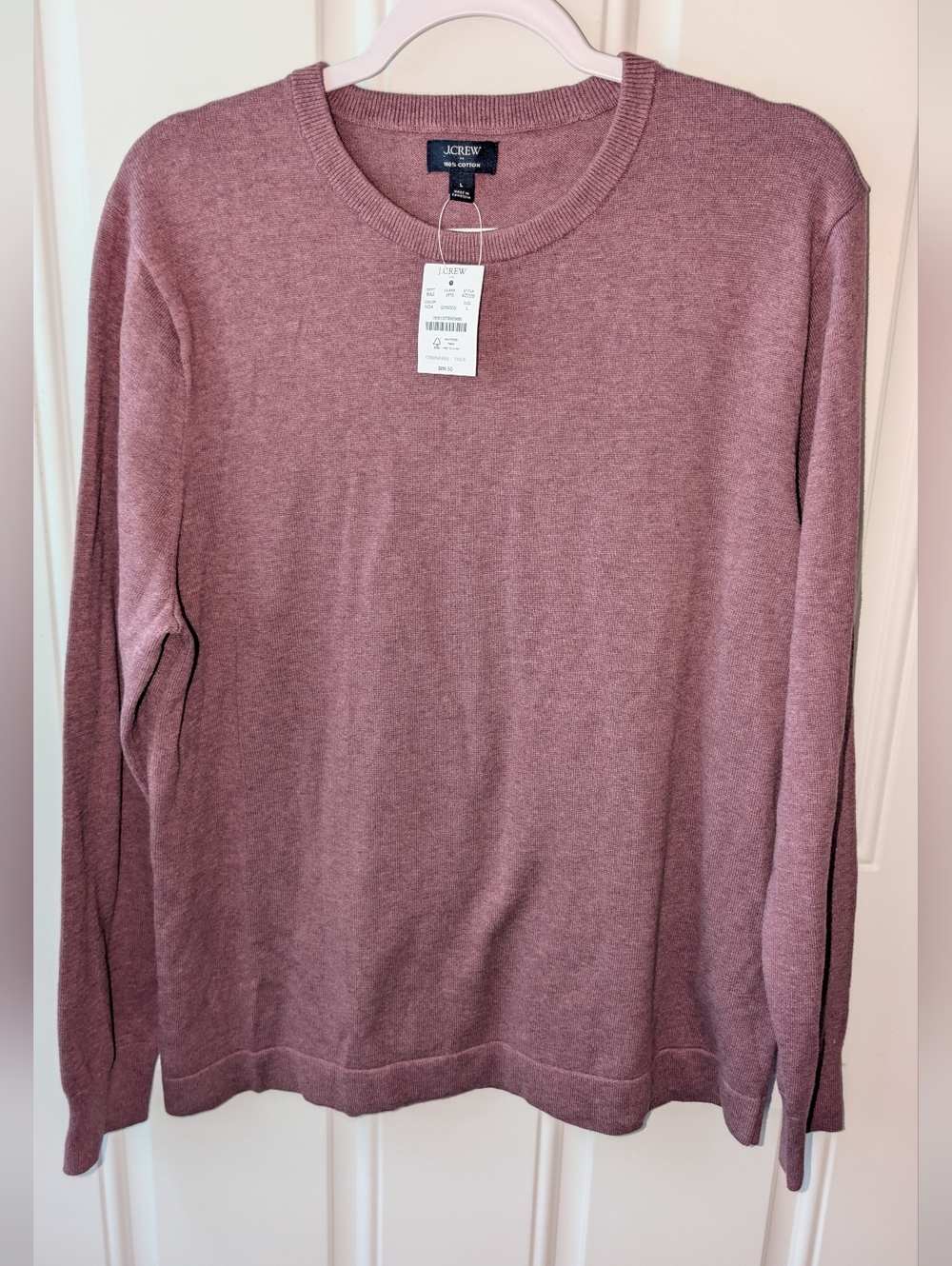 J. Crew Crewneck Sweater Tee Size Large Heather Sangria Mauve
